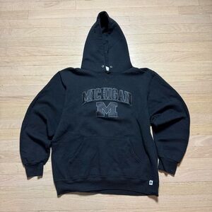 Black Michigan Russell Athletic Hoodie size Large